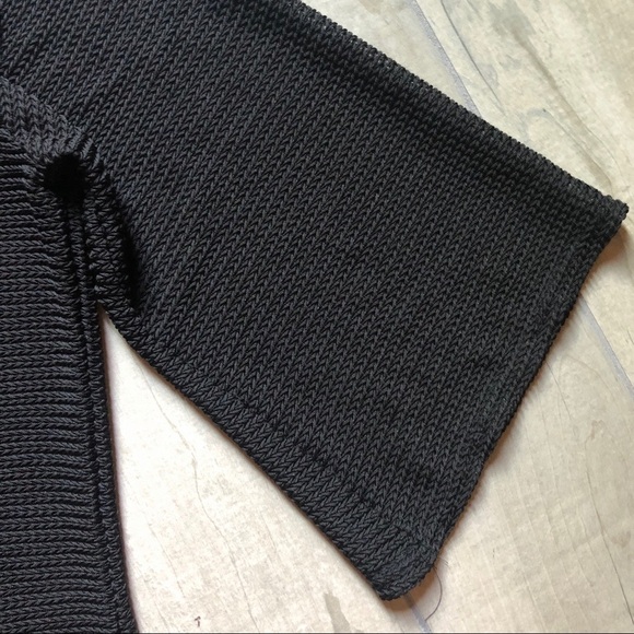 Jordan taylor mesh open knit 3/4 sleeve swimsuit cover up in black. Size M - Picture 4 of 9